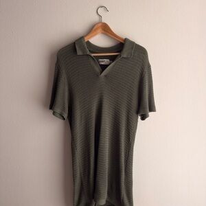 Wellen Olive Green Knit Polo Shirt Huckberry